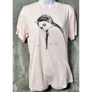 Melodie Perrault Graphic T-Shirt Pink Size S I Don't Like You Indie Art Tee
